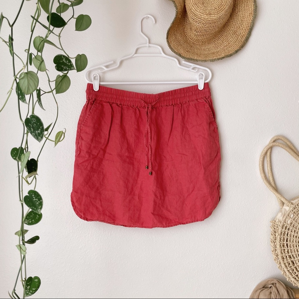 Coral Linen Skirt
